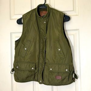 LAUREN RALPH LAUREN Animal Print Forest Green Vest Size P/S Petite Small